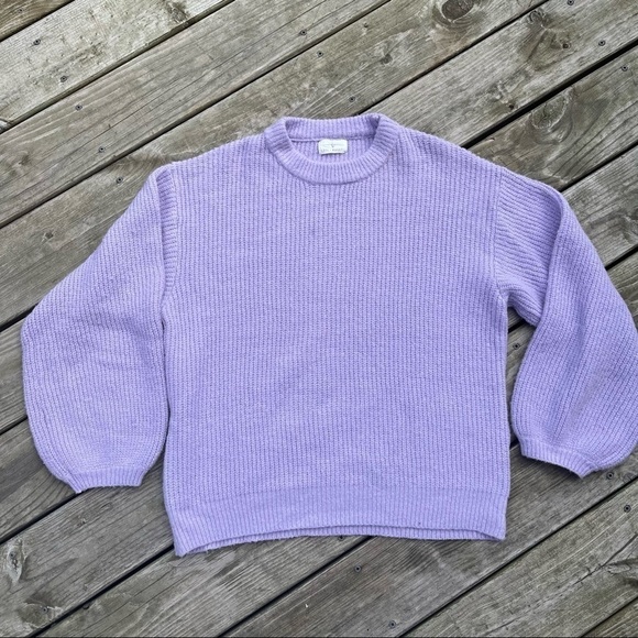 Lilac Lost + Wander Nikki Purple Lavender Mock Neck Sweater Oversized M - Picture 1 of 11